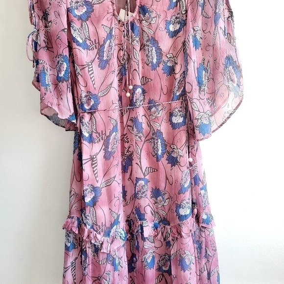 New Cleobella Elena Ankle Barbie Pink Lotus Print Maxi Dress NWT Small - Picture 8 of 13